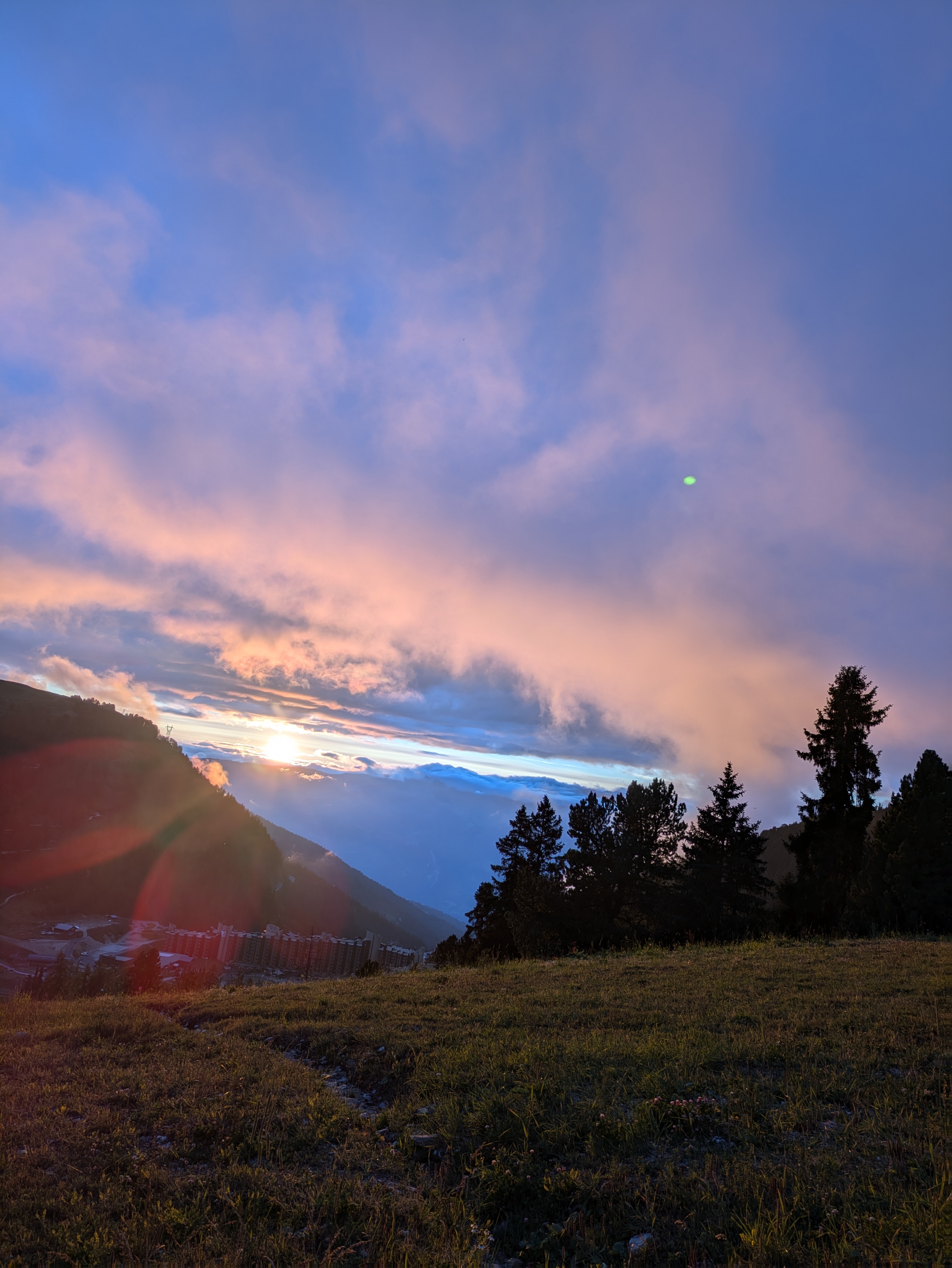Ambiance nocturne et ciel étoilé à Belle Plagne